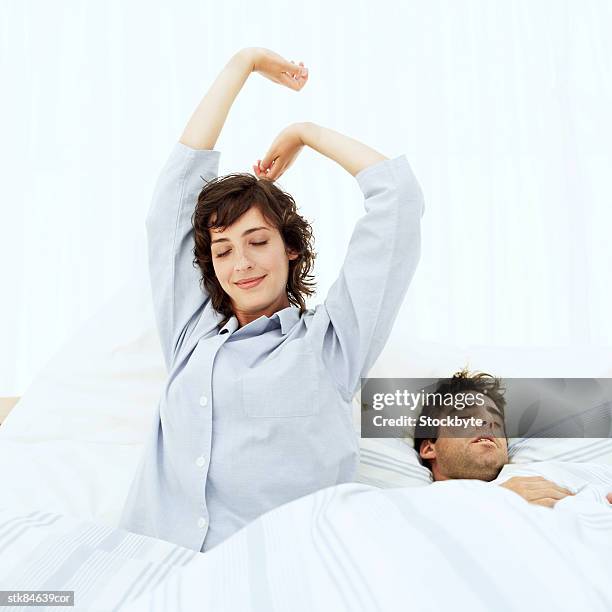 happy woman after a good night's sleep - after stock pictures, royalty-free photos & images