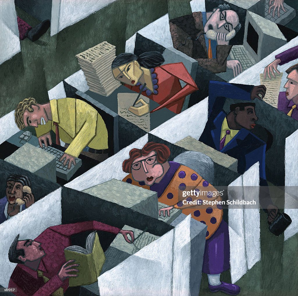 Office Workers in Cubicles