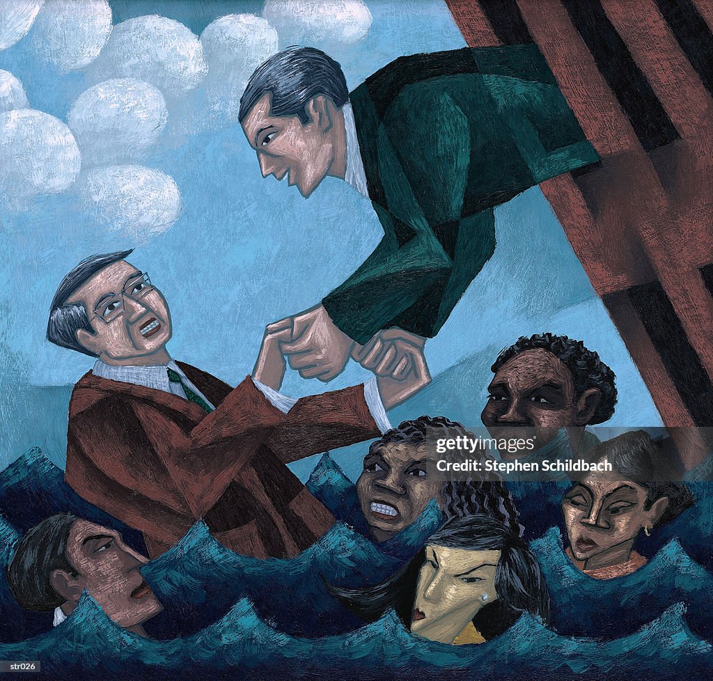 Workers Floating in Water