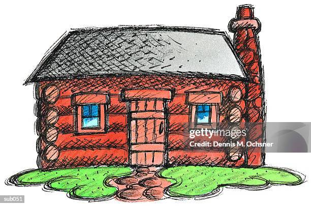 log cabin - dennis stock illustrations