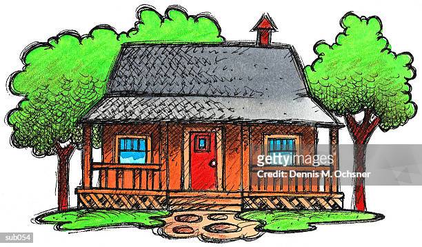 cottage - dennis day stock illustrations