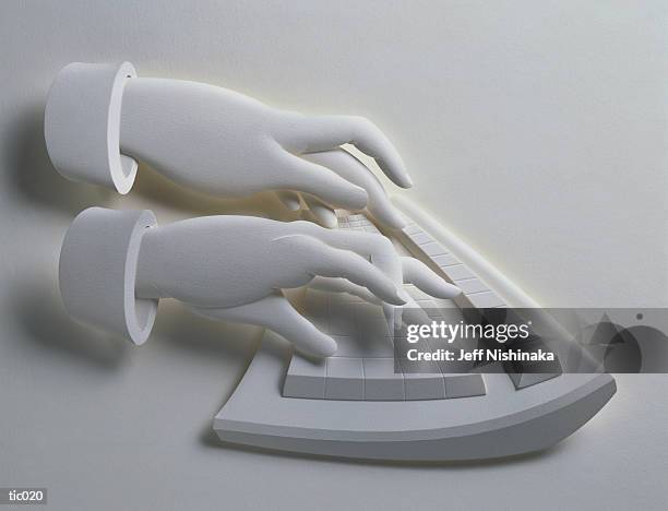 hands at keyboard - unknown gender stock illustrations