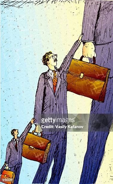 men hanging on to one another - aother stock illustrations