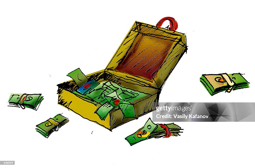 Open Briefcase with Money