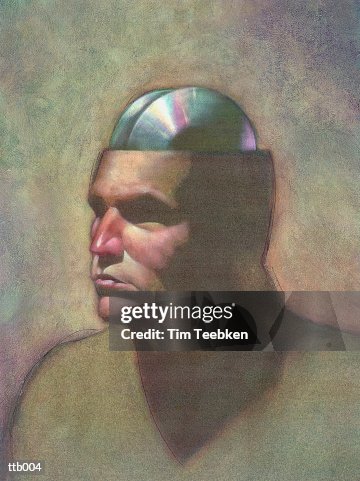 Man with CD Drive for Brain Man with CD Drive for Brain