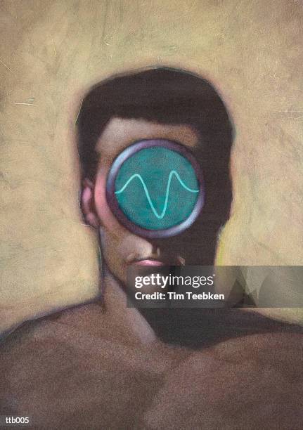 man equipped with oscilloscope - amplitude stock-grafiken, -clipart, -cartoons und -symbole
