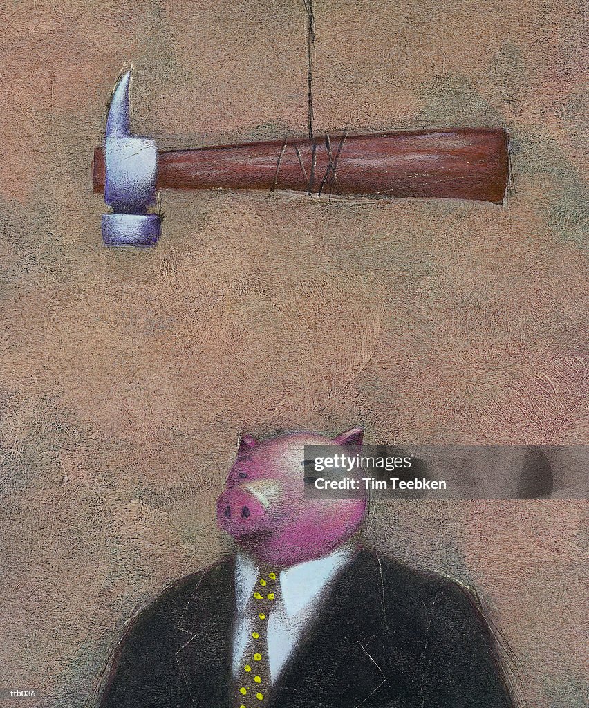 Hammer over Piggy Bank