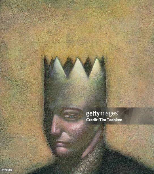 man with crown - only mid adult men stock illustrations
