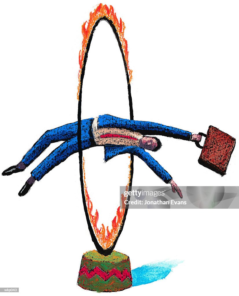 Man Jumping Through Hoop