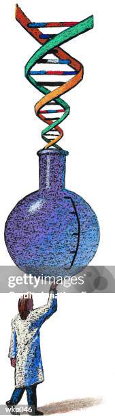 ilustraciones, imágenes clip art, dibujos animados e iconos de stock de genetics & science - témpera