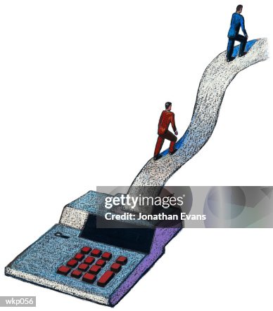 Man Ringing Up Adding Machine People Adding Machine High-Res Vector Graphic - Getty Images