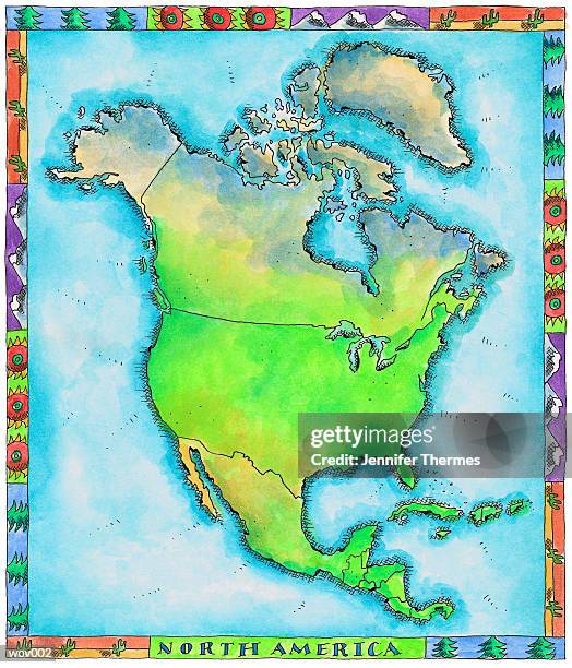 stockillustraties, clipart, cartoons en iconen met map of north america - women in film 2015 crystal lucy awards presented by max mara bmw of north america and tiffany co red carpet