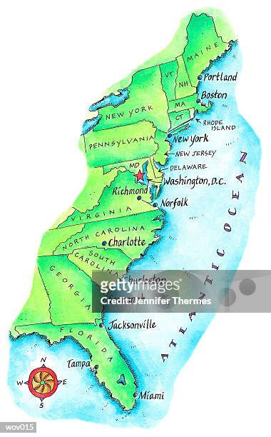 map of american east coast - jennifer 幅插畫檔、美工圖案、卡通及圖標