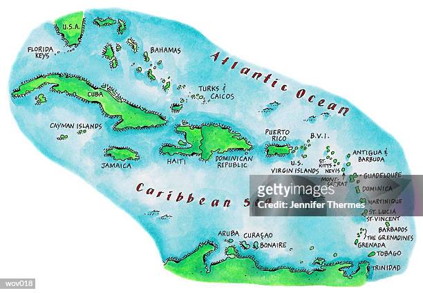 map of caribbean islands - greater antilles stock-grafiken, -clipart, -cartoons und -symbole