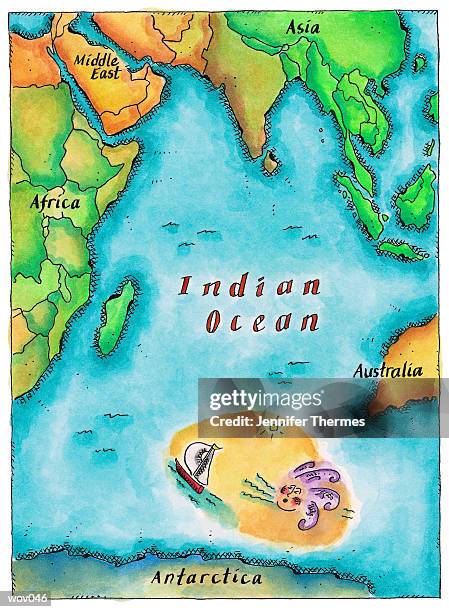 map of the indian ocean - jennifer 幅插畫檔、美工圖案、卡通及圖標