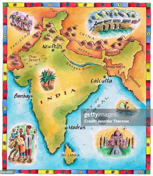 map of india - ガンジス川点のイラスト素材／クリップアート素材／マンガ素材／アイコン素材