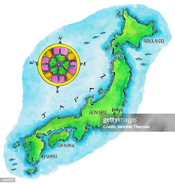 map of japan - hokkaido stock illustrations