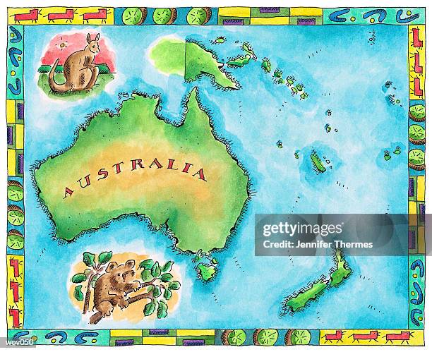 map of australia - jennifer 幅插畫檔、美工圖案、卡通及圖標