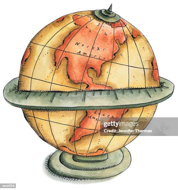 stockillustraties, clipart, cartoons en iconen met globe showing western hemisphere - target and mindless behavior celebrate target exclusive deluxe edition of all around the world