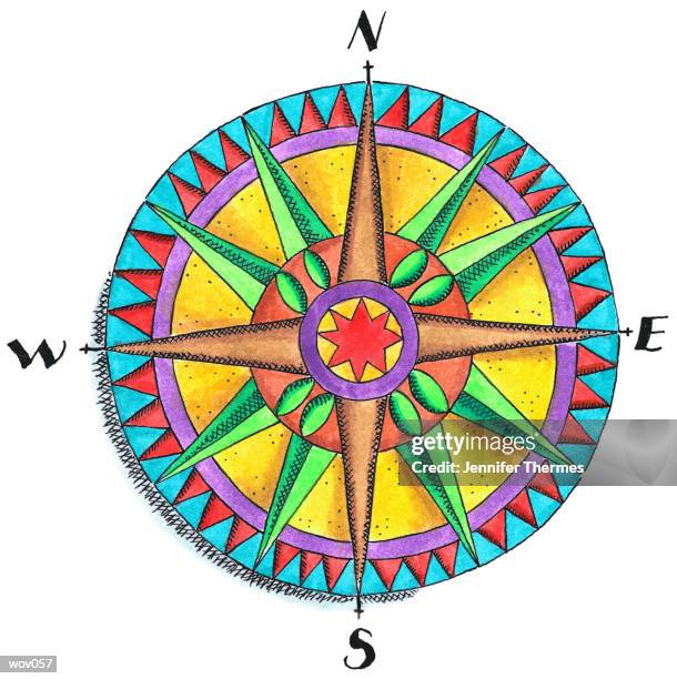 compass rose - compass white background stock illustrations