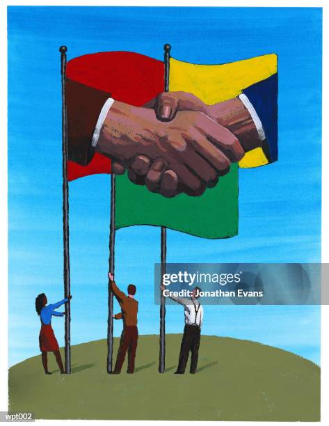 peace & equality across nations - evans stock illustrations