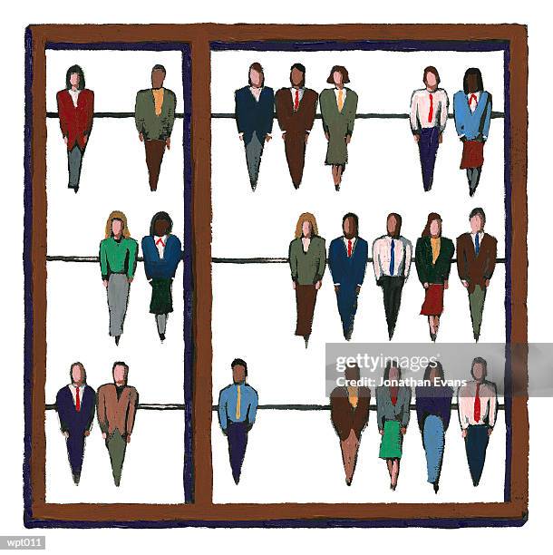 personnel abacus - evans stock illustrations