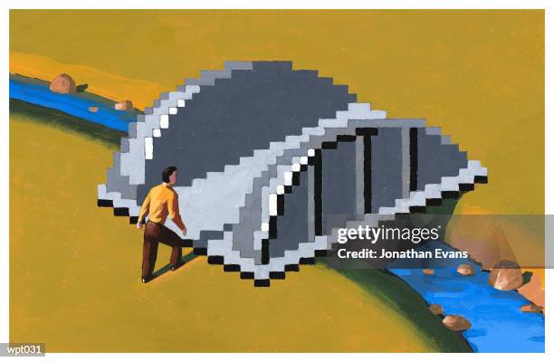 digital bridge - evans stock illustrations