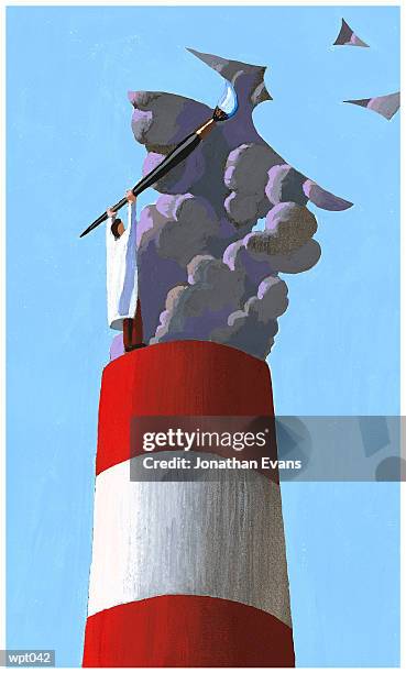 cleaning up emissions - evans stock illustrations