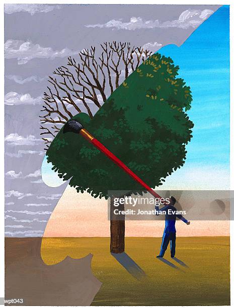 stockillustraties, clipart, cartoons en iconen met cleaning up environment - plant condition