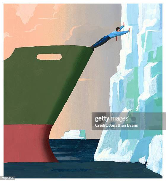 ilustrações de stock, clip art, desenhos animados e ícones de man averting shipwreck - peça de embarcação