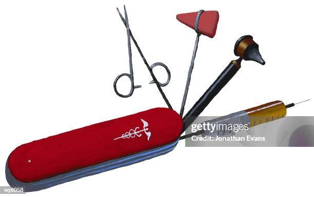 physician?s utility knife - reflex hammer stock illustrations