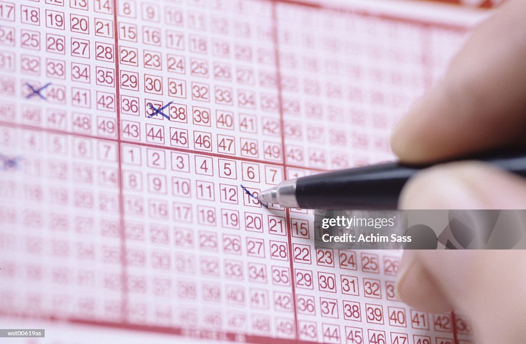 Pen markings on lottery ticket