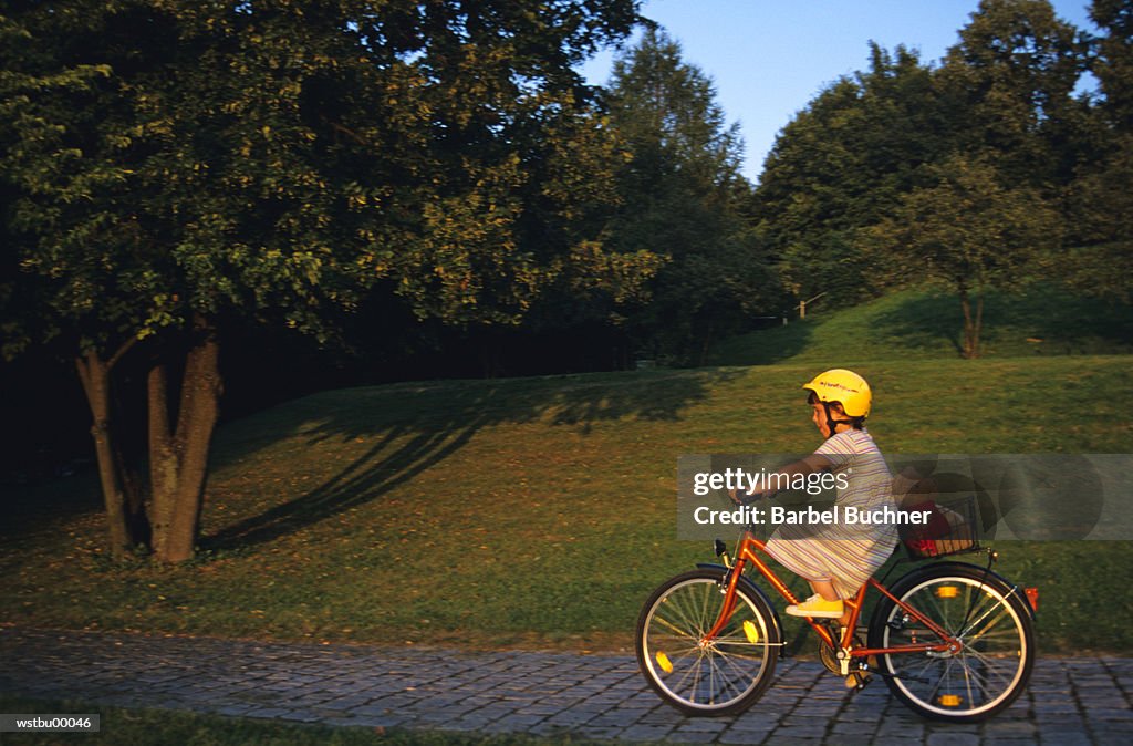 Girl riding her bicycle