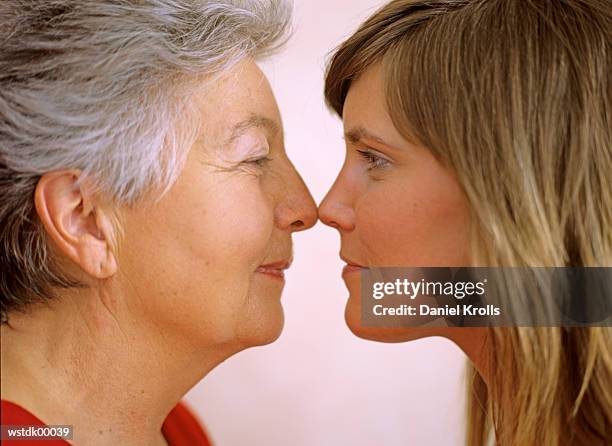 two women, face to face, close up - next to bildbanksfoton och bilder