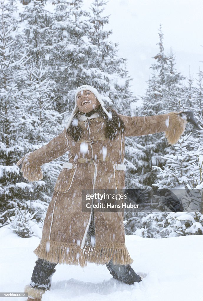 Woman in snow