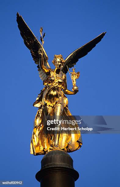 germany, bavaria, munich, friedensengel - friedensengel stock pictures, royalty-free photos & images
