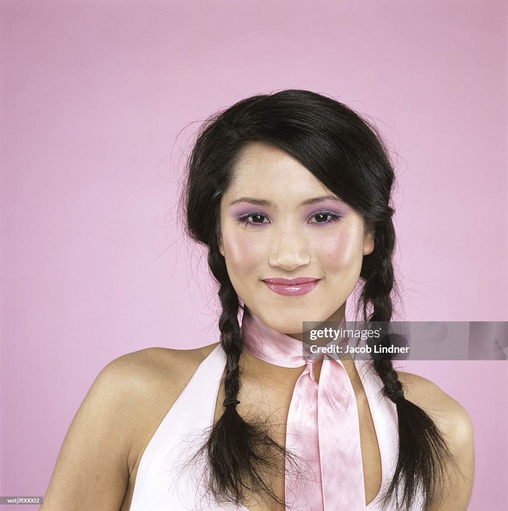 Young woman smiling, close up