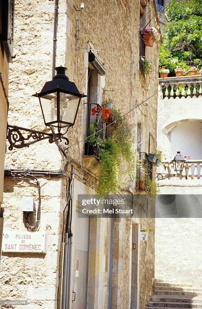 Building exterior in Girona, Costa Brava, Catalonia, Spain