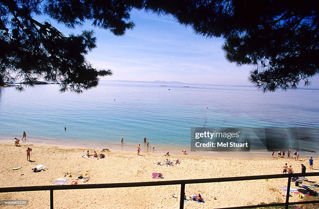 People at Canyelles Petites, near Roses, Costa Brava, Catalonia, Spain