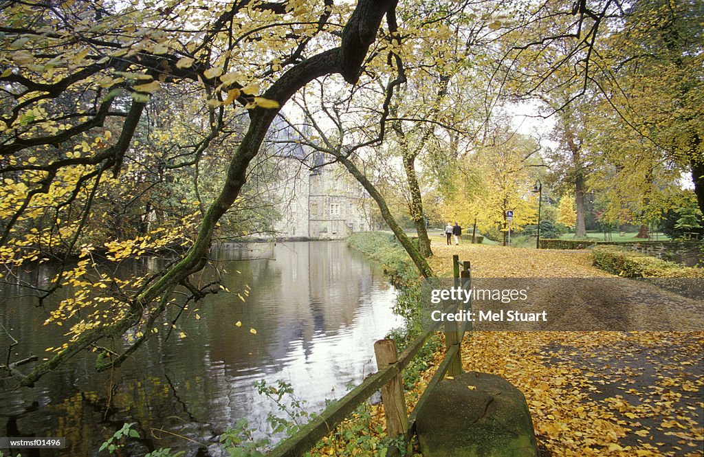 Osnabruecker country, Germany, Autumn walk along the Schelenburg