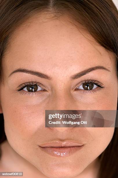 young woman, close up - close to stock-fotos und bilder