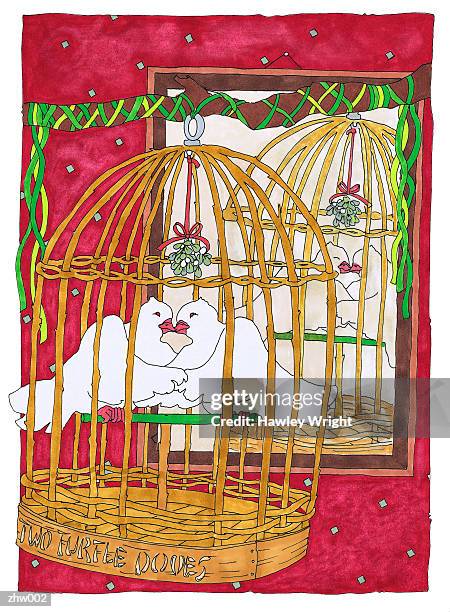 ilustraciones, imágenes clip art, dibujos animados e iconos de stock de two turtle doves - símbolo ortográfico