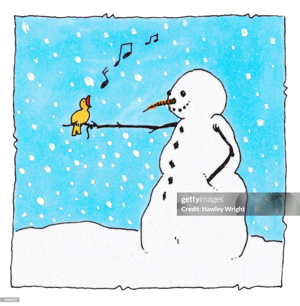 Snowman & Bird