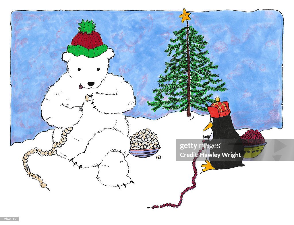 Penguin & Polar Bear Making Decorations