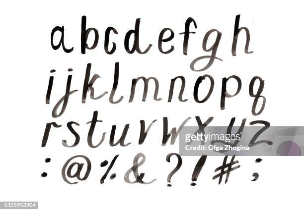 handwritten alphabet black ink hand alphabet