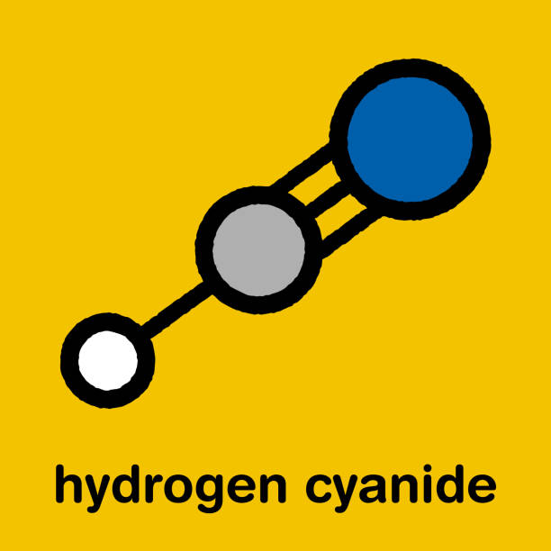 Hydrogen cyanide poison molecule, illustration
