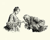 Manon Lescaut - Man kissing young womans hand