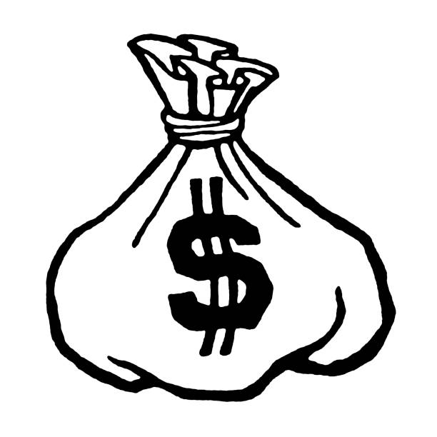 ilustraciones, imágenes clip art, dibujos animados e iconos de stock de money bag - bolsa de dinero