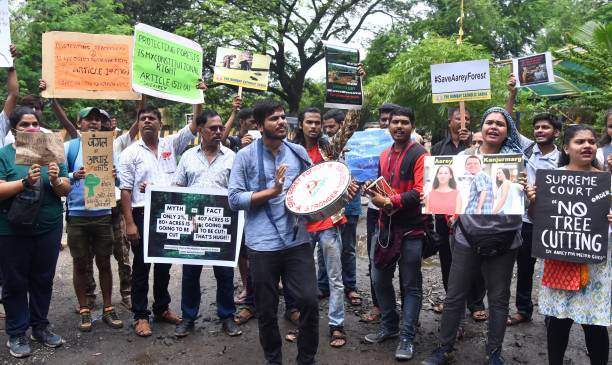 IND: Activists And Environmentalists Protest Against Metro Carshed To Save Save Aarey at Aarey Colony