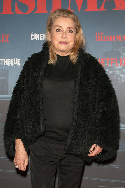 Actress Catherine Deneuve attends the The Irishman premiere at la Cinematheque on October 17 2019 in Paris France